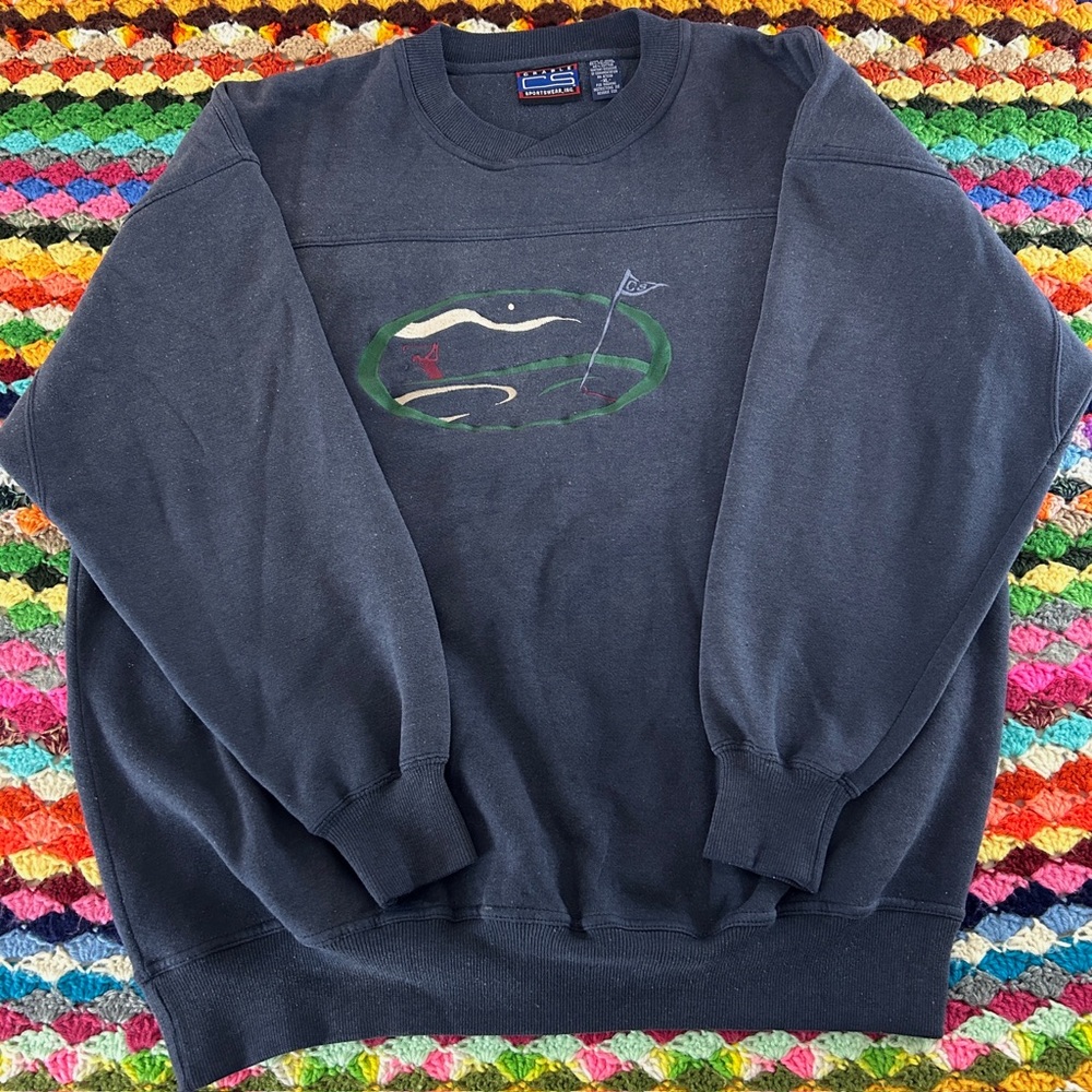 Vintage 90s Golf Crable Sportswear Embroidered Crewneck Sweatshirt Navy …